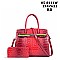 Stylish 2 In 1 Alligator Croc Satchel Wallet Set