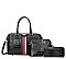Crocodile Ostrich 3-in-1 Boston Satchel Messenger Wallet Set