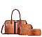 Crocodile Ostrich 3-in-1 Boston Satchel Messenger Wallet Set