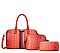 Crocodile Ostrich 3-in-1 Boston Satchel Messenger Wallet Set