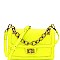 QUILTED TURN-LOCK CROSS BODY BAG