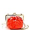 CLEAR CLUTCH AND NEON COLOR INNER CROSS BODY BAG