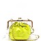 CLEAR CLUTCH AND NEON COLOR INNER CROSS BODY BAG