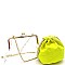 CLEAR CLUTCH AND NEON COLOR INNER CROSS BODY BAG