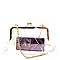 CLEAR CLUTCH AND NEON COLOR INNER CROSS BODY BAG