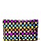 CHECKERED MULTI COLOR SEQUIN ENVELOPE CLUTCH
