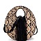FRINGE ACCENT SNAKE PRINT 2 WAY SATCHEL