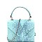 Small Metallic Snake Print Box Cross Body Satchel