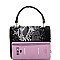 Small Metallic Snake Print Box Cross Body Satchel