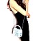 Small Metallic Snake Print Box Cross Body Satchel