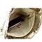 Metallic Turn-Lock Accent Textured Fold-Over Clutch