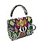 Small Snake Print Top-Handle Retro Box Flap Satchel Cross Body