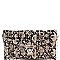2 in 1 Snake Print Laser-cut Turn-Lock Clutch with Chain Strap