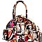 Obama Magazine Print Patent Jewel-Top Satchel Wallet SET MH-PQ026