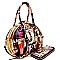 Obama Magazine Print Patent Jewel-Top Satchel Wallet SET MH-PQ026