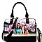 Obama Purse, Print Bottom Compartment Satchel Wallet SET Multi MH-PW0071W