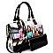 Obama Purse, Print Bottom Compartment Satchel Wallet SET Multi MH-PW0071W