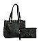 2 IN 1CROCODILE TOTE BAG WITH TASSELED CLUTCH