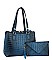 2 IN 1CROCODILE TOTE BAG WITH TASSELED CLUTCH