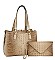 2 IN 1CROCODILE TOTE BAG WITH TASSELED CLUTCH
