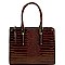 3 COMPARTMENT CROCODILE PRINT 2 IN 1 TOTE SET