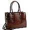 3 COMPARTMENT CROCODILE PRINT 2 IN 1 TOTE SET