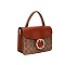 2-in-1 Oval Print Stoned Buckle Satchel W Wallet Set