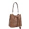 2-in-1 Oval Print Bucket Bag + Wallet Set