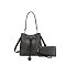 2-in-1 Oval Print Bucket Bag + Wallet Set