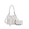 2-in-1 Oval Print Bucket Bag + Wallet Set