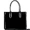 Stud Accent Patent Classy 2-Way Tote MH-QS3305