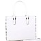Stud Accent Patent Classy 2-Way Tote MH-QS3305