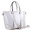 Chain Accent Patent 2-Way Satchel MH-QS3308