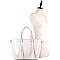 Chain Accent Patent 2-Way Satchel MH-QS3308