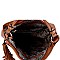 EMBOSSED DETAIL TASSEL ACCENT HOBO