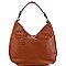 EMBOSSED DETAIL TASSEL ACCENT HOBO