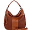 EMBOSSED DETAIL TASSEL ACCENT HOBO