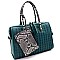 BOSTON SATCHEL AND SNAKE TRIM WRISTLET SET