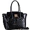 2 IN 1 CROCODILE PRINT FLAP WING SATCHEL SET