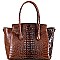 2 IN 1 CROCODILE PRINT FLAP WING SATCHEL SET