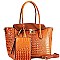 2 IN 1 CROCODILE PRINT FLAP WING SATCHEL SET