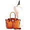 2 IN 1 CROCODILE PRINT FLAP WING SATCHEL SET