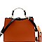 Metal Handle Compartment 2-Tone Satchel Wallet SET MH-RX7253W