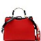 Metal Handle Compartment 2-Tone Satchel Wallet SET MH-RX7253W