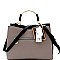 Metal Handle Compartment 2-Tone Satchel Wallet SET MH-RX7253W