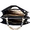 Metal Handle Compartment 2-Tone Satchel Wallet SET MH-RX7253W