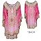 Chic in Pink Stone Studded Mixed Print Long Kimono