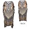 STUNNING STONE STUDDED MIX SAFARI PRINT SLEEK LONG PONCHO