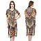 STUNNING STONE STUDDED MIX SAFARI PRINT SLEEK LONG PONCHO