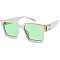 Pack of 12 Unique Gold Detailed Color Block Sunglasses